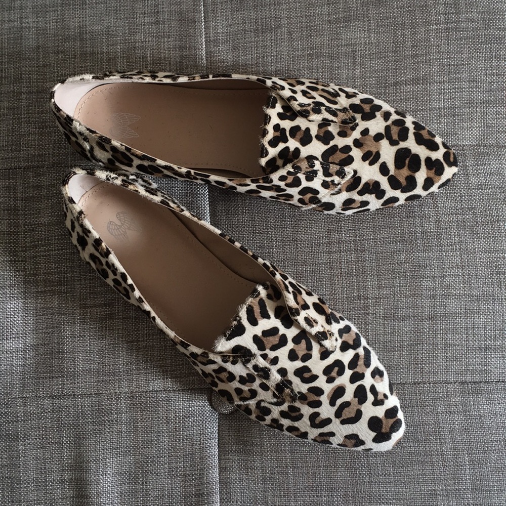 Leopard Calf-Hair Flats Size 7B